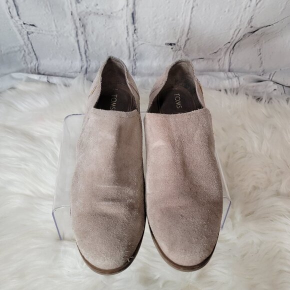 TOMS Shayne Oxford Low Top Slip On Loafer Shoe Beige Taupe Suede Bootie‎ Shoe 9 - Picture 5 of 13